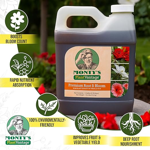 PlantVantage Root & Bloom Liquid Fertilizer - Concentrated Liquid Plant Fertilizer for Strong Roots & Bigger Blooms, Plant Food for Trees, Flowers & Vegetables, Soil or Foliar Application, 16 oz