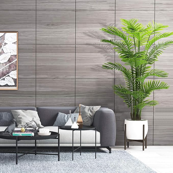 6ft Artificial Areca Palm Silk Tree(72in) with 18 Trunks Faux Tree and Plastic Nursery Pot, Fake Plant for Office House Farmhouse Living Room Home Decor (Indoor/Outdoor)