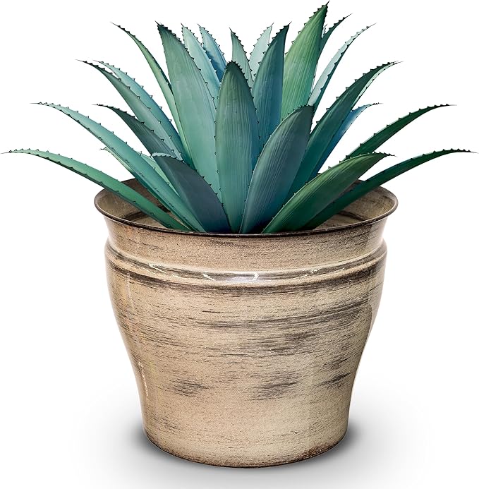 Headwind Glazed Ironstone Vanhorne Collection – 6" Papyrus Beige Decorative Plant Pot – Lightweight & Triple Coated w/Drainage Flower Pot for Indoor Plants & Outdoor Planter Use by Robert Allen