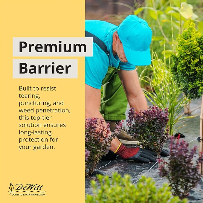 Dewitt 5-Pack Sunbelt Weed Barrier Fabric 3.2 oz, 6 x 300 Feet – Heavy-Duty Ground Cover Mat for Greenhouse Floors, Garden Rows, Raised Beds, Yard Gardening, and Outdoor Landscape Protection