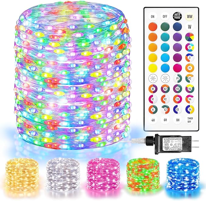 LitHome 400LED 130FT Christmas Led Fairy Lights with Remote, Color Changing Easter Fairy Lights Plug in, 9 Modes Led String Lights for Indoor, Pastel Fairy String Lights Home Bedroom Dorm Party Decor