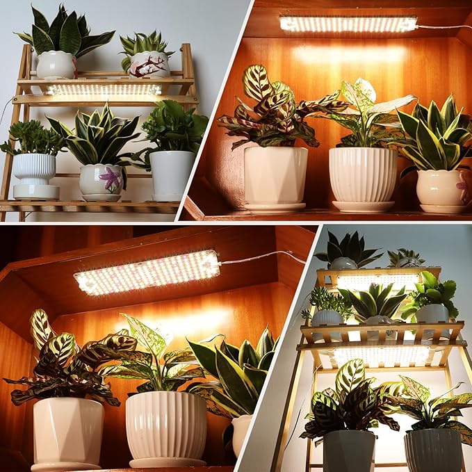 6-Pack Panel Grow Lights for Indoor Plants, FECiDA 2026 LED Plant Grow Light for Under Cabinet Plants, Full Spectrum Growing Lamp with 4,8,12,16,20 Hr Timer, Free Linking