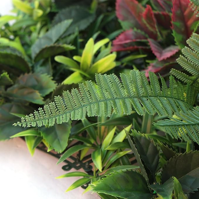 ULAND Artificial Plant Wall Panels, 1pc 40"x40" Greenery Grass Wall Backdrop Decoration, Faux Ivy Leaves Outdoor Privacy Fence Covering