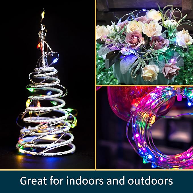 LAMPHOME 20 Pack Easter Lights Battery Operated, Pastel Fairy String Light, 7ft 20 LED Mini Light Firefly for Mason Jars DIY Crafts Wedding Party Centerpiece Table for Spring Bedroom Easter Decor