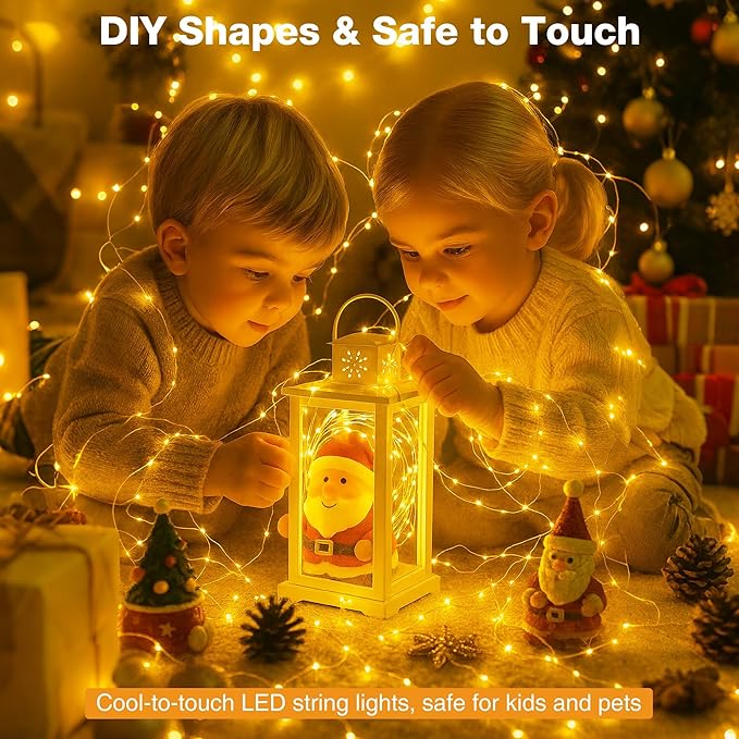 6 Pack 16FT 50 LED Fairy Lights Battery Operated with Timer, 8 Modes USB Mini Twinkle Light, Small String Lights for Tree Wreath Vase Bedroom DIY Holoday Wedding Decorations-Warm White