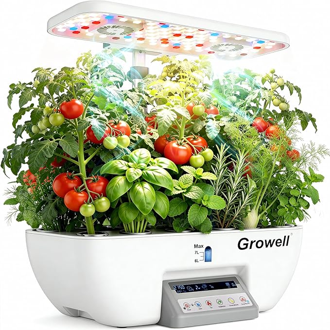 Hydroponics Growing System Kit, 17 Pods Indoor Herb Garden with 2 Fans Air Circulation, 102 28W Grow Light, Smart Water Cycle, Auto Timer, 10L Water Tank, Perfect Indoor Gardening System Gifts (White)