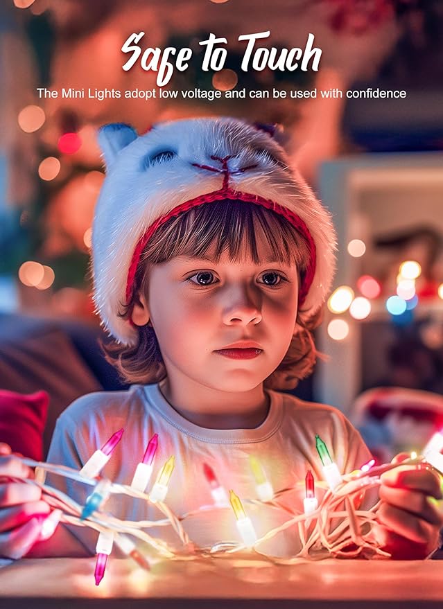 Easter Decorations Mini String Lights, 50 Count 12 Feet Easter Mini Lights, Waterproof String Light Plug in for Indoor Garland Party Christmas Tree Festival Easter Decoration, Pink + Multicolor