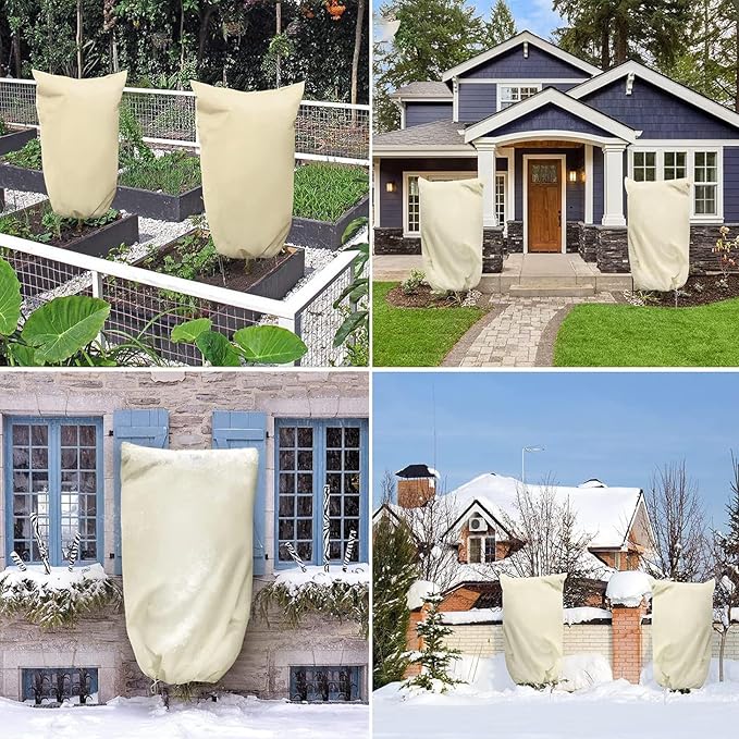 BATULU,Winter Plant Covers Freeze Protection, 78.7 * 94.4inch Plant Covers for Winter, with Zipper and Drawstring, Suitable for Plants,Fruit Trees, Shrubs, and Potted Plants