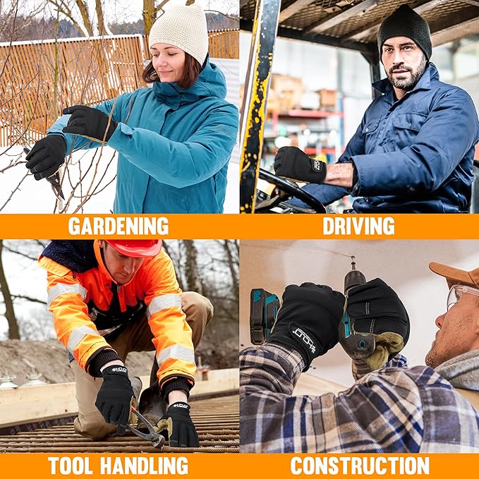 HANDLANDY Work Gloves for Men & Women, Utility Mechanic Working Gloves Touch Screen, Flexible Yard Work Gloves