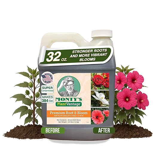 PlantVantage Root & Bloom Liquid Fertilizer - Concentrated Liquid Plant Fertilizer for Strong Roots & Bigger Blooms, Plant Food for Trees, Flowers & Vegetables, Soil or Foliar Application, 32 oz