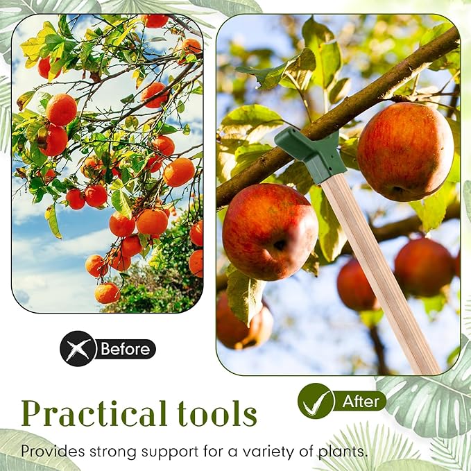 Yungyan 16 Pcs Tree Support, Plastic Fruit Branch Support Device Tree Brace Prevent Them from Breaking for Vineyards Ornamental Gardens Orchards Fits on Standard 1.57 x 1.57 Inch Lumber (Green)