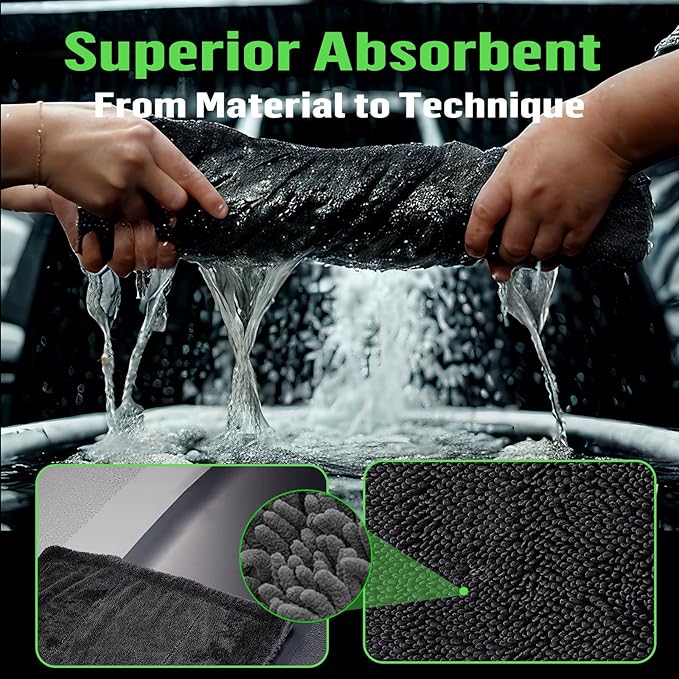 Shower Cleaning Cloths, Premium Car Drying Towel | Ultra Absorbent Twisted-Loop Design| Microfiber Towel for Car, Shower Cabin, Household