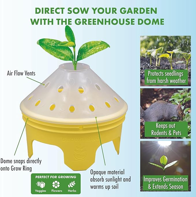 Kids Sunflower Garden Kit – Grow Your Own Sunflowers from Seeds with Greenhouse Germination Domes & Grow Rings, Non-GMO Seeds, BPA-Free | Gardening Gift for Kids & Families, Made in USA