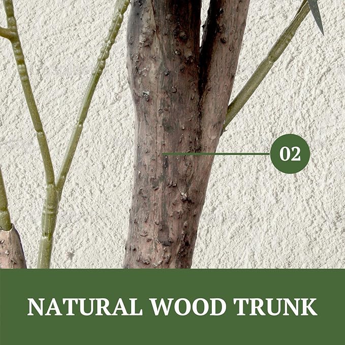 Artificial Olive Tree in Pot, 5.5 FT Tall Faux Olive Tree for Home Indoor Decor, Large Floor Plant with Textured Leaves Fruits, Realistic Wood-Grain Trunk, Fake Plant for Living Room Bedroom Office