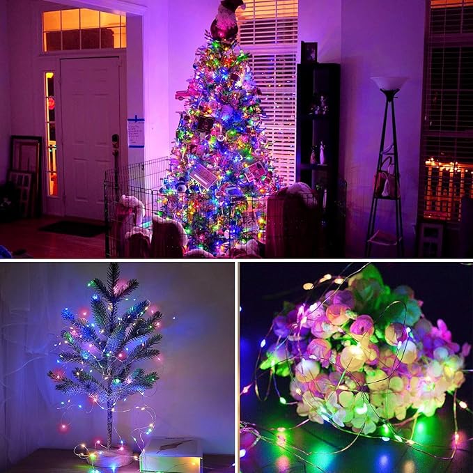 kolpop 6 Pack LED Fairy Lights Battery Operated, Mini Twinkle String Lights Battery Powered Waterproof for Christmas Mason Jars Party,Multicolor