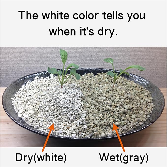 Crystal Grain Cactus & Succulent Soil Mix, Coarse Grain for Maximum Drainage, 100% Inorganic & Odorless, Visible Watering Indicator, Patented Japanese Tech, Resealable Bag, L2(Fits One 6-inch Pot)