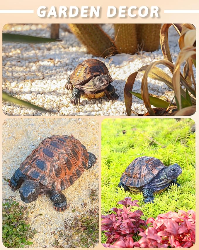 Sdeetesamjun Turtle Statue, Resin Garden Sculpture Indoor/Outdoor Yard Lawn Ornament,Home Decor (Medium)