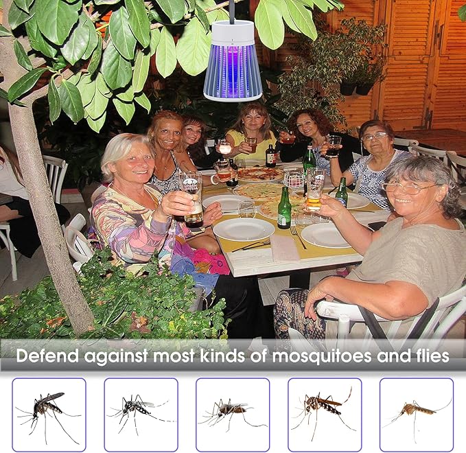 Mosquito Zapper, Rechargeable Bug Zapper with Safety Grid for Home and Camping, USB Charging Cordless Design, Purple Light Insect Killer for Indoor Outdoor Patio