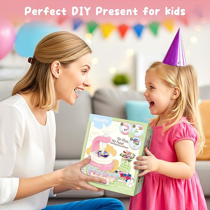 Aboofx Fabric Flower Making Kit for Girls Advent Calendar 2025, 20 Day Christmas Countdown Calendar Flower Craft Kit Toy for Kids and Toddler, Christmas Flower Bouquet Craft Toys Gifts for Girls Boys