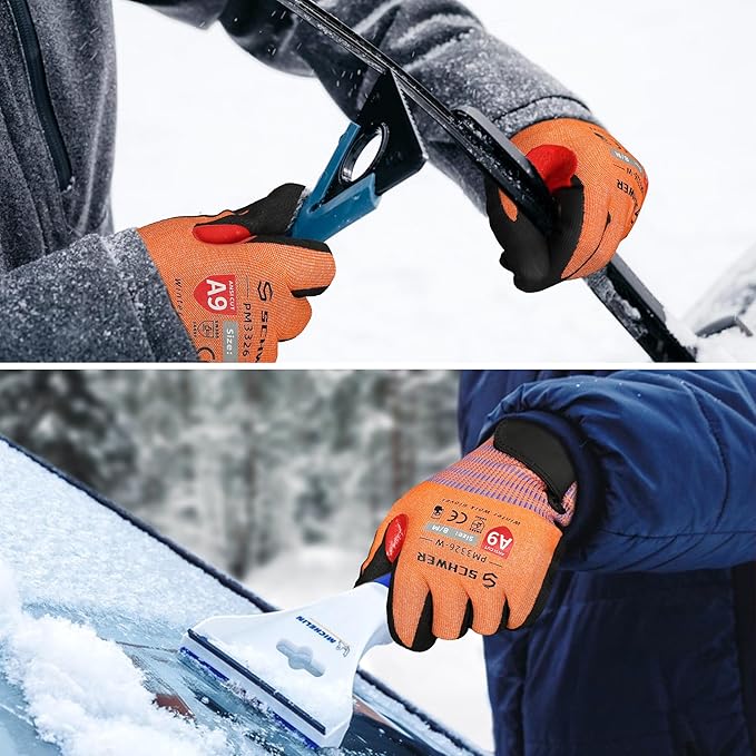 Schwer FreezeGuard-X Winter Work Gloves for Men and Women, ANSI A9 Cut Resistant Gloves for Extreme Protection, Freezer Glove With Super Grip, Touchscreen, Thermal Insulated, PM3326-W (XXS,1 Pair)
