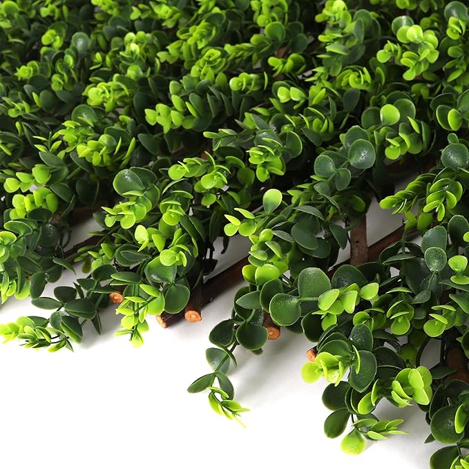 3rd Street Inn™ Leaf Trellis - Bamboo Greenery Panel - Boxwood and Ivy Privacy Fence Substitute - DIY Flexible Fencing (4, Wintergreen)