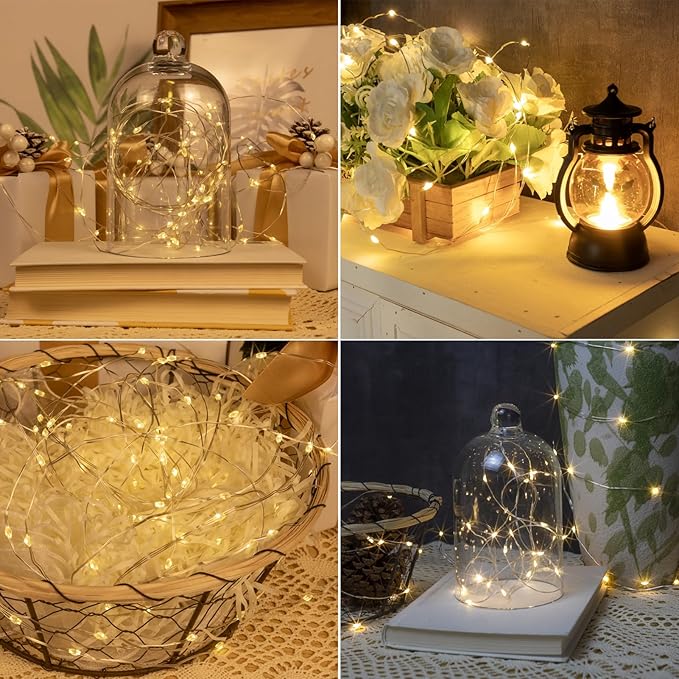 Fairy Lights Plug in,100FT 300LEDs Waterproof Led String Lights,8 Modes Remote Twinkle Light for Outdoor Indoor Christmas Wedding Birthday Garden Party Decorations,Silver Wire,Warm White