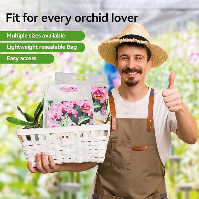 BYSHIGEBAO Orchid Bark Potting Mix with Pine Bark and Perlite, Fast Draining Orchid Soil for Healthy Roots, Ideal for Repotting Orchid and Orchid Bark for Indoor Plants (4 Quarts)