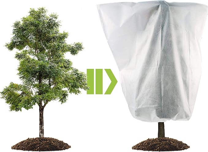 Cthenqeeu Plant Covers Freeze Protection - Shrub Cover, Winter Tree Cover with Drawstring for Season Extension & Frost Protection, White (1 Pack, 84x72 in)