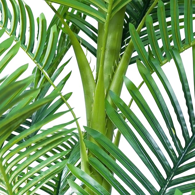 Howngyesimu 2Pack Artificial Palm Tree, 6FT Artificial Palm Plant with Real Bark Design Faux Palm Tree for Indoor Outdoor Modern Decoration Plants in Pot for Home Office