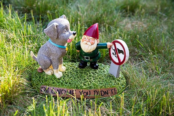 BigMouth Inc Pooping Dog Garden Gnome Statue, Funny Outdoor Lawn & Yard Figurine, Housewarming Gag Gift Sculpture Decorations