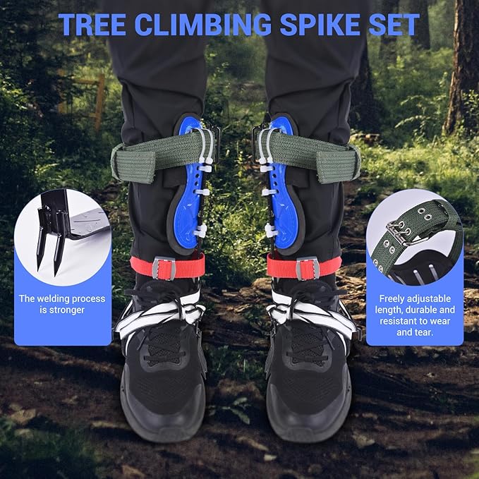 Climbing Equipment. Tree - Climbing Kits. Anti - Slip Climbing Tools with footboards. —— Forestry Operation Equipment Suitable for Rock Climbing, Tree Trimming, Hunting, and Fruit Picking.