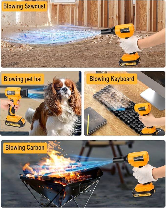 Taingwei Cordless Leaf Blower for Dewalt 20V Battery - High-Speed, Brushless Motor, 130,000 RPM, Lightweight Handheld Design for Leaves,Dust,Snow,Lawn Care,Patio Cleaning(Battery Not Included)
