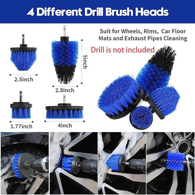 38PcsB Car Detailing Kit, Car Detailing Brush Set, Car Wash Cleaning Kit, Car Detailing Brushes, Professional Car Care Kit for Interior Exterior Wheels, Blue