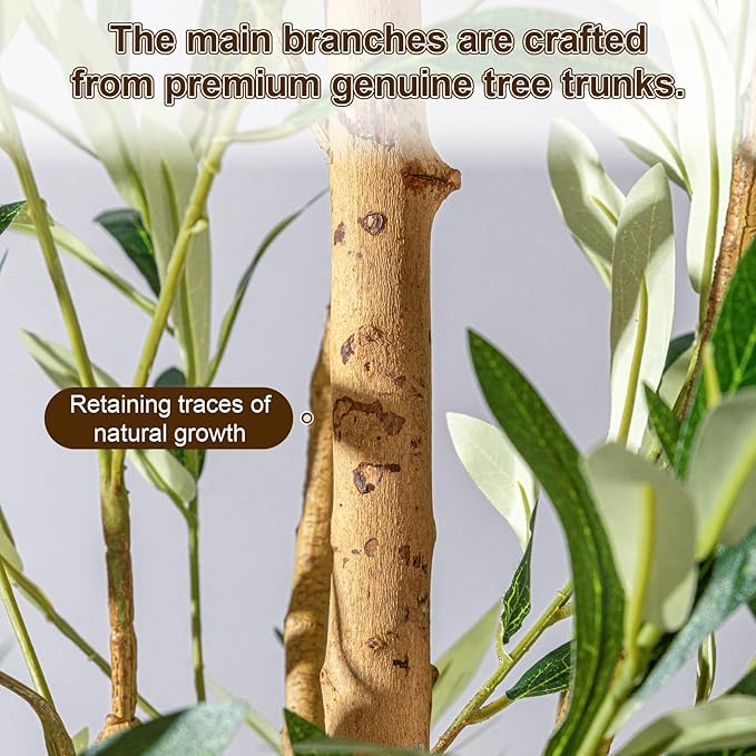 Tall Faux Olives Trees Large Artificial Olive Tree Indoor Outdoor Realistic Floor Plant Fake Flowers Plants for House Home Living Room Bedroom Office Front Porch Modern Farmhouse Boho Decor