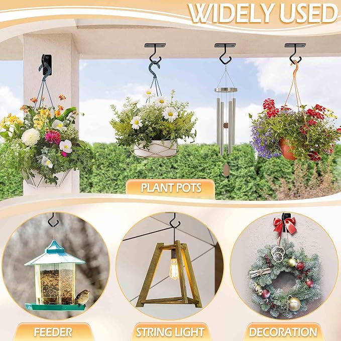 AJART Ceiling Hooks for Hanging Plants - Iron Plant Hanger for Wall Mount - 2 Pack/2.5 Inch Ceiling Hook for Indoor Use
