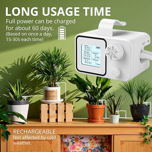 Automatic Plant Waterer Indoor Self Watering System, Plant Watering Devices, Automatic Watering System for 15 Potted Plants with Programmable Water Timer, Plant Watering System for Vacation