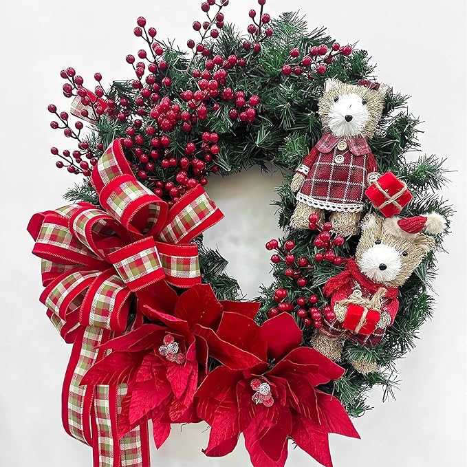 6-Pack Artificial Berry, 9.8 Inch Faux Holly Berry Foam Faux Frosted Berries with Stems for Home/Wedding/Christmas/DIY/Party/Garden/Office [White Pink]