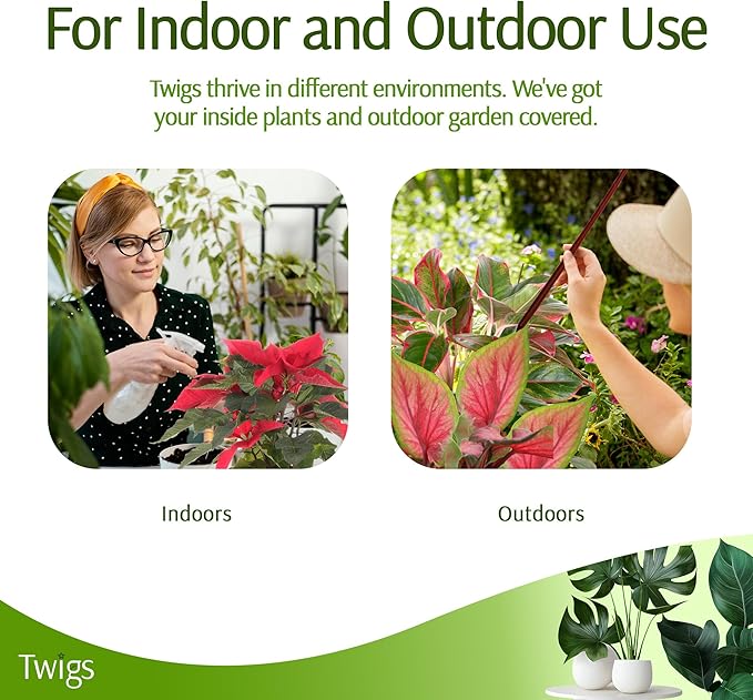 Twigs GA - Mini Twigs Plant Support Stakes for Small Plants, Indoor & Outdoor Use, Gardening Supplies, Garden Accessories, Trellis & Ring Alternative, Made in USA - Begonia (Red), 10 Pack, 12" L