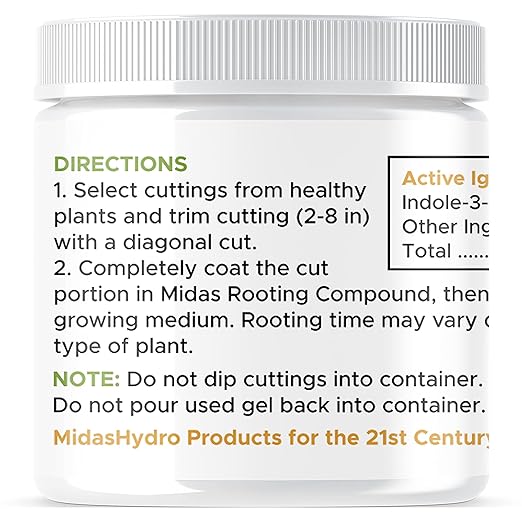 Rooting Hormone for Cuttings – .35 IBA Rooting Hormone - Cloning Gel Key to Plant Cloning - Midas Hydro Rooting Hormone for Cuttings 4oz - Rooting Gel for Professional and Home Based Growers