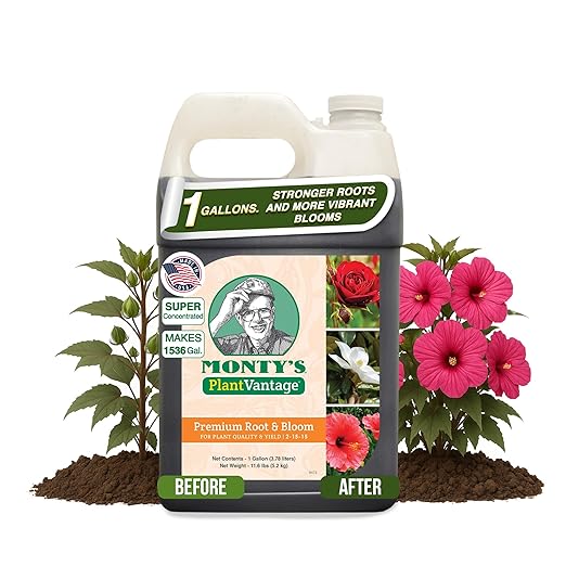PlantVantage Root & Bloom Liquid Fertilizer - Concentrated Liquid Plant Fertilizer for Strong Roots & Bigger Blooms, Plant Food for Trees, Flowers & Vegetables, Soil or Foliar Application, 1 Gallon