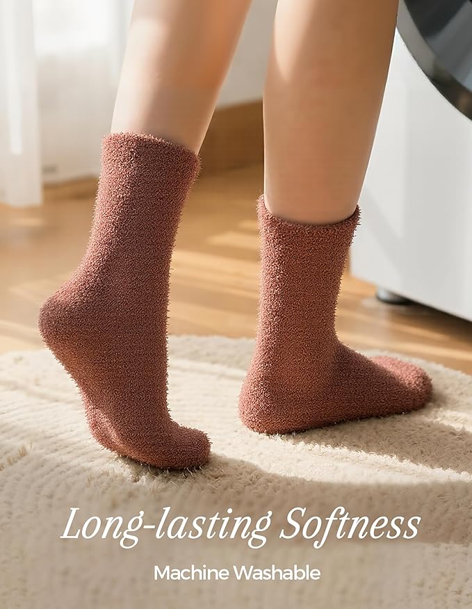 TEHOOK Warm & Cozy Valentines Gifts for Women, Fluffy Fuzzy Plush Sleeping Slipper Socks - Soft Warm Fabric
