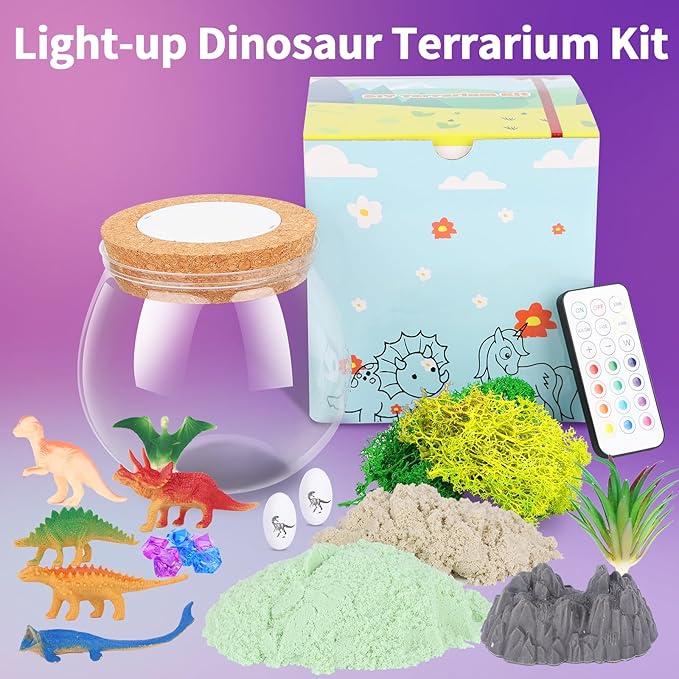 Envyvip Dinosaur Gifts for Boys 4-12 Years Old, Dinosaur Crafts Kit for Kids, Light Up Decoration with Remote - Arts and Crafts for Kids, Birthday Gifts Toys for Boys Age 4 5 6 7 8 9 10 11 12