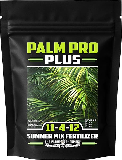 Fertilizer Commercial Grade | Palm Pro Plus Summer Mix 11-4-12 | 5 Ounces | Professional Tropical Palm Tree Feed | 3–4 Month Granular Slow Release Feed Delivery | Topdress Water in | Warm Season