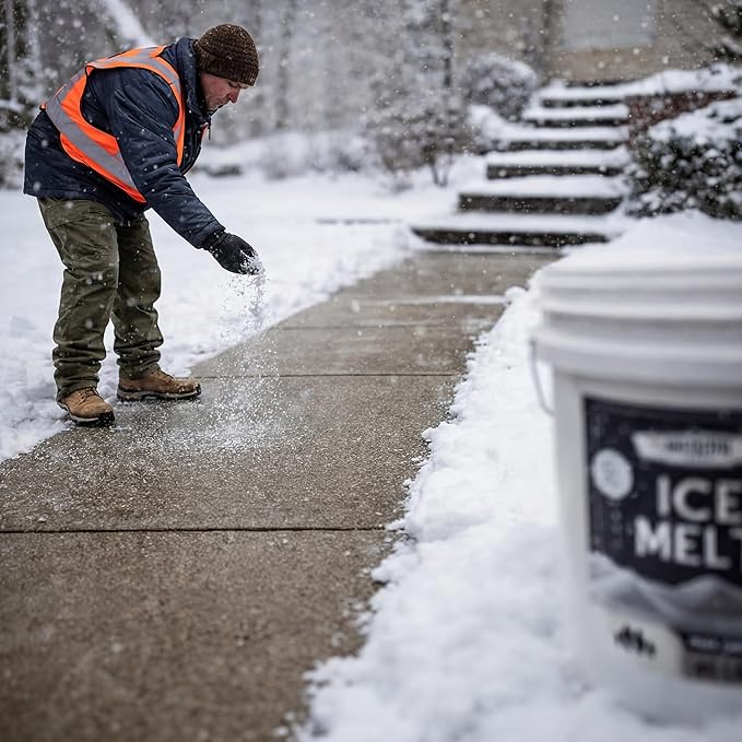 Halite Crystals Ice Melt Effective to -25°F, Eco-Friendly De-Icer, Optimal Granule Size for Quick Melting, Ideal for Driveways, Walkways, and Entryways (45, Pounds)