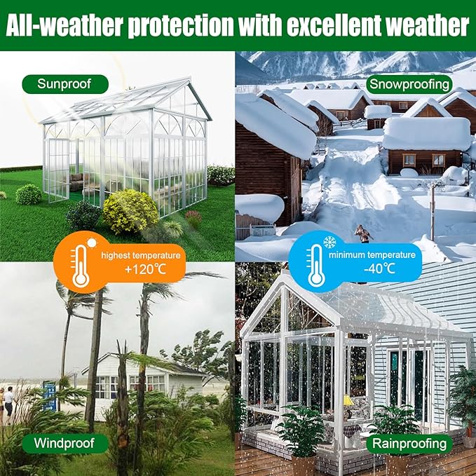 Polycarbonate Greenhouse Panels 24 Pack 4' x 2' x 0.16" Twin-Wall UV-Protected All Weather Plastic Roof Panel Clear Replacement Sheets for Garden Fences, Furniture DIY,Outdoor Roofing
