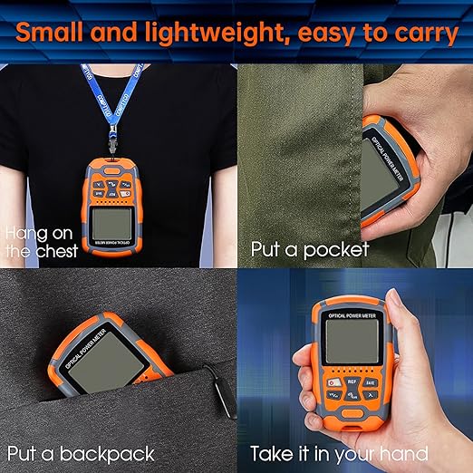 Duogalia 2-Pack Fiber Optic Tester Portable Fiber Light Power Meter -70~10dBm, SC/FC/ST Universal Interface Built-in 10Km Fault Detector with FC to LC Adapter
