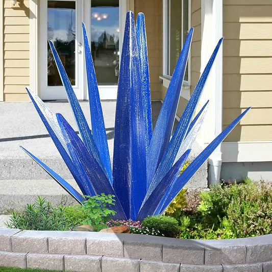KODIBO Large Tequila Rustic Sculpture, Rustic Metal Agave Plants for Outdoor Patio Yard, Home Decor Metal Agave Garden Yard Statue