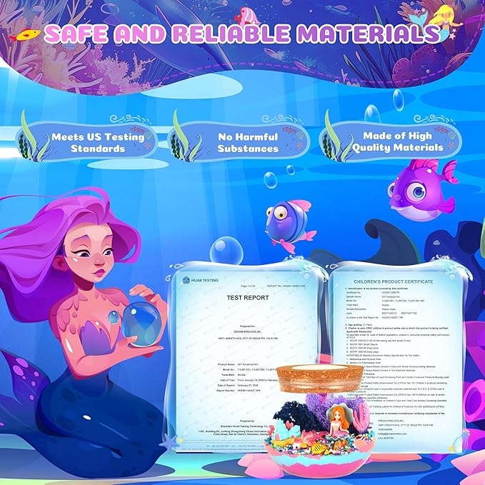 Mermaid Terrarium Crafts Kit for Kids: LED Night Light-Up DIY Toys with Remote – Fun Birthday Gifts for Girls Ages 5 6 7 8 9 10 Years Old – Creative Arts & Crafts Activity Set