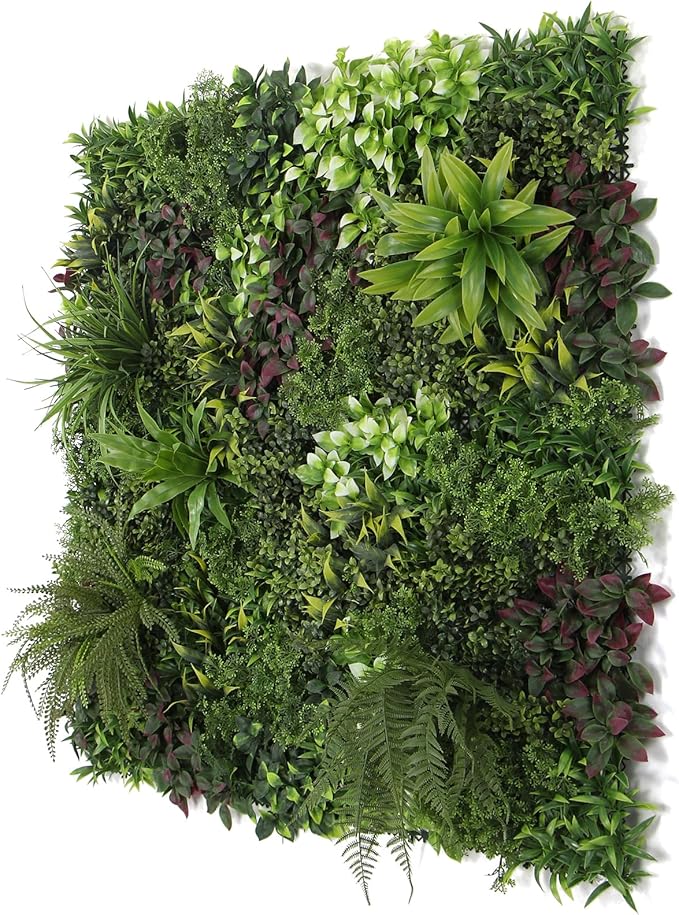 ULAND Artificial Plant Wall Panels, 1pc 40"x40" Greenery Grass Wall Backdrop Decoration, Faux Ivy Leaves Outdoor Privacy Fence Covering (B083)
