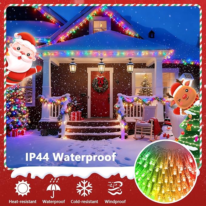 2025 New 188FT 600LED Smart Color Changing Christmas String Lights Outdoor App Control RGB LED String Lights with Remote & Timer, Waterproof Twinkle Christmas Tree Lights Indoor For Holiday Xmas Decor